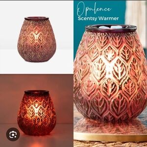 Scentsy Opulence Warmer - Rich Burgundy and Gold Accent